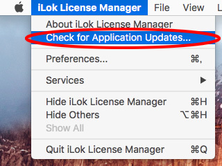 iLok License Managerのアップデートを確認
